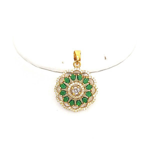 Lakshmi Devi Temple Pendant with Matching Earrings